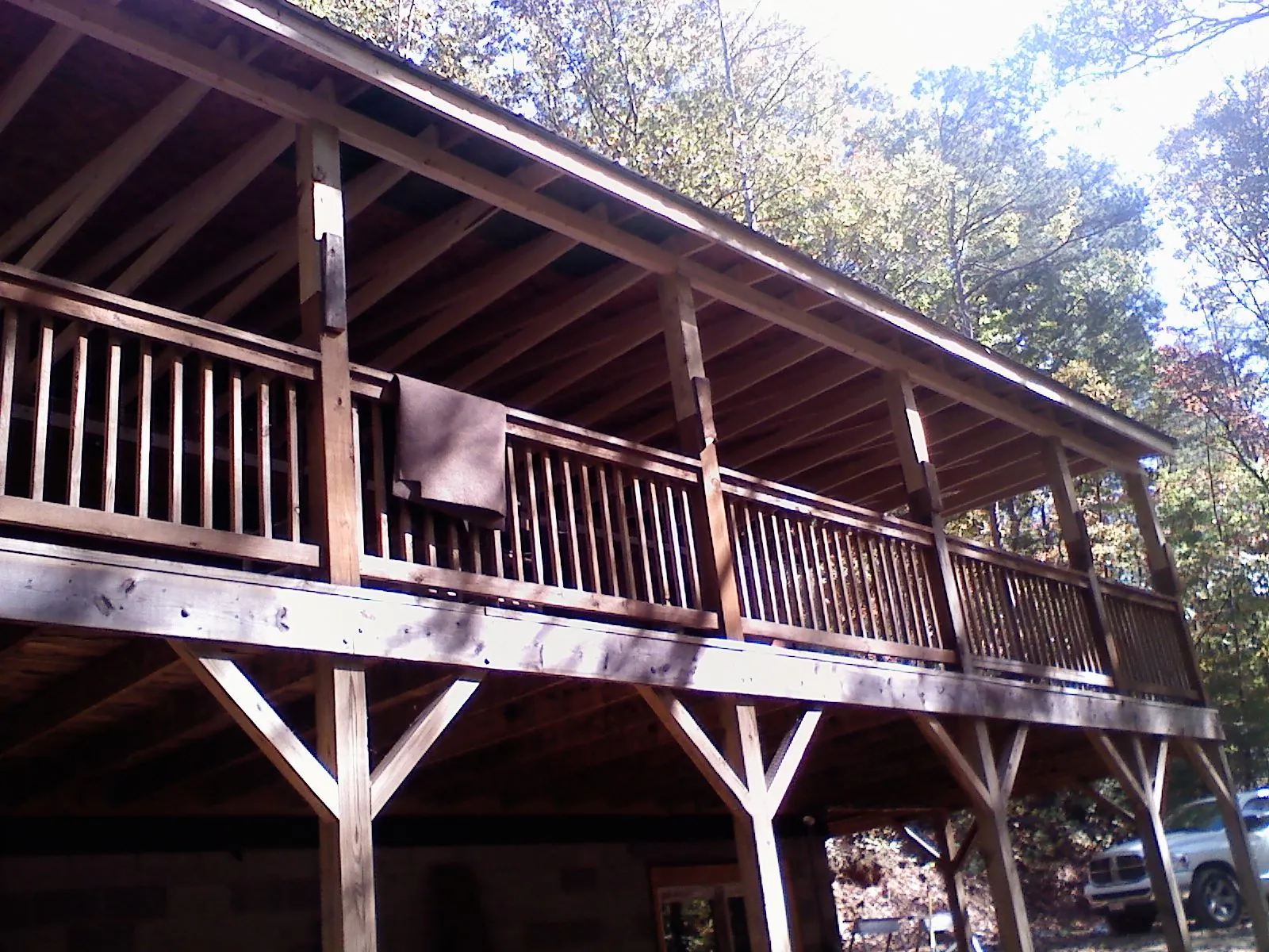 Timber framing under a new elevated porch and deck — Roof Leak Repair in Starlight by Roofing Brothers